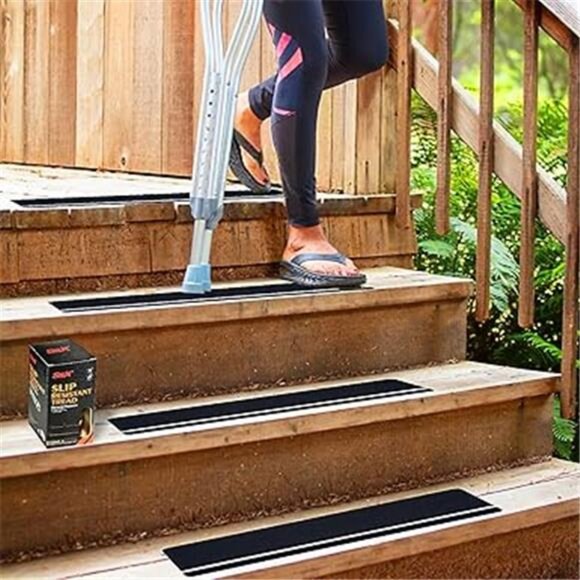 Outdoor Stair Treads Non-Slip 5-Pack, 6" x 24" with Glow-in-The-Dark Stripe - Picture 7 of 7